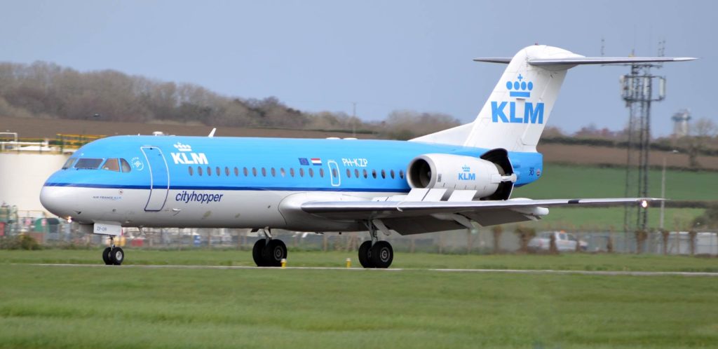 KLM Fokker PH-KZP at Cardiff Airport (Picture Credit: Nick Harding)