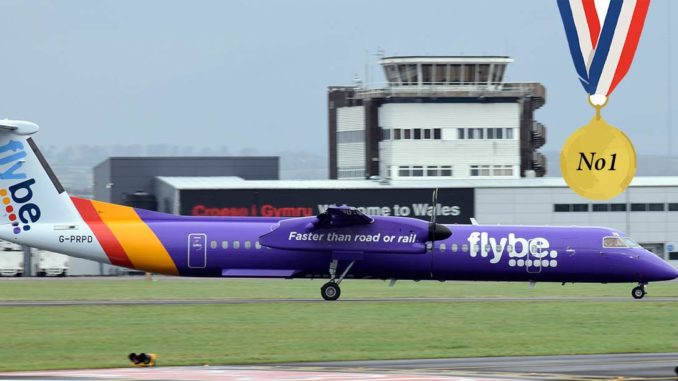 Flybe Dash 8 at Cardiff Airport