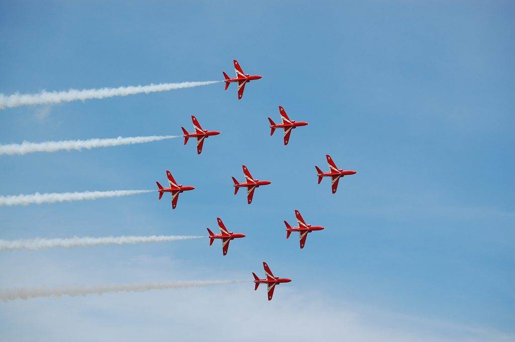 The Red Arrows in Diamond Nine (Image: Aviation Media Agency)