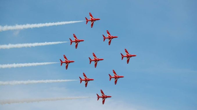 The Red Arrows in Diamond Nine (Image: Max Thrust Digital)