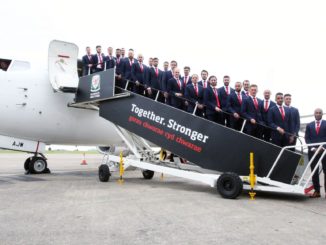 The Wales team before they departed from Cardiff ahead of the Euros