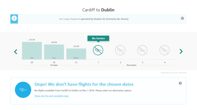 No more Cardiff to Dublin flights with Aer Lingus (Image: Aviation Wales)