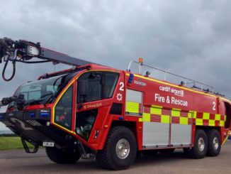 Cardiff Airports new fire engine Y Draig Coch (Picture Aviation Wales / Philip Dawson)