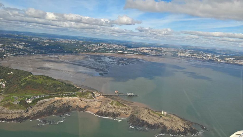 Flying over Swansea Bay (Image: nick Harding/Aviation Wales)