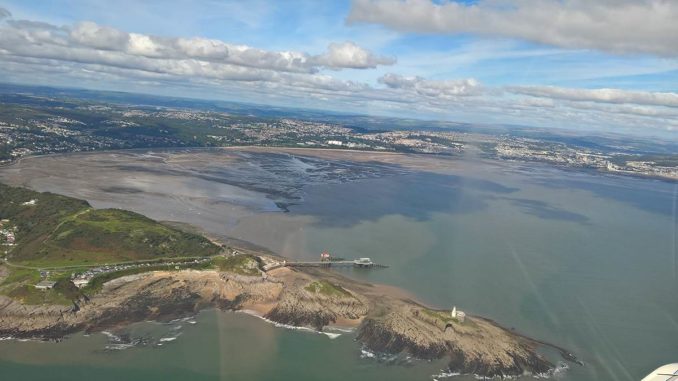 Flying over Swansea Bay (Image: nick Harding/Aviation Wales)