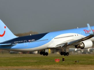 Thomson Boeing 767-300 G-OBYG Departing Cardiff Airport (Image: Aviation Wales)