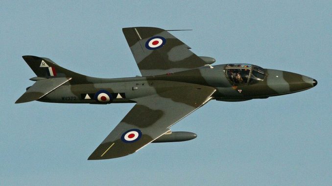 Hawker Hunter G-BXFI Hunter G-BXFI (Image: Alan Wilson CC BY-SA2.0)
