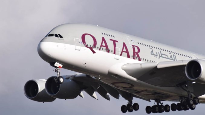 Qatar Airways A380 at Heathrow Airport (Image: UK Aviation Media)