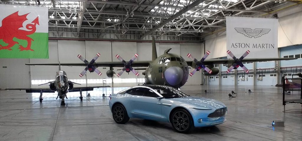 Aston Martin DBX Concept in the Superhangar at St Athan (Image: Aviation Wales)