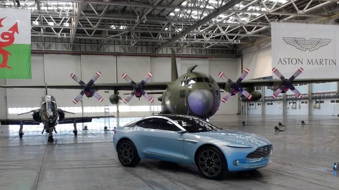 Aston Martin DBX Concept in the Superhangar at St Athan (Image: Aviation Wales)