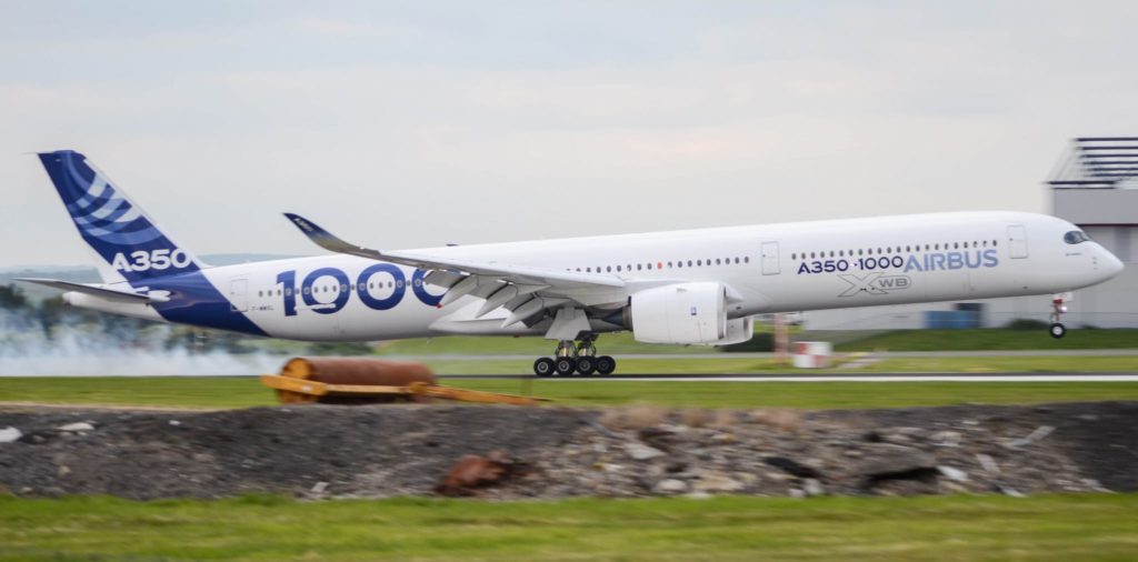 A350-1000 F-WWXL at Cardiff Airport