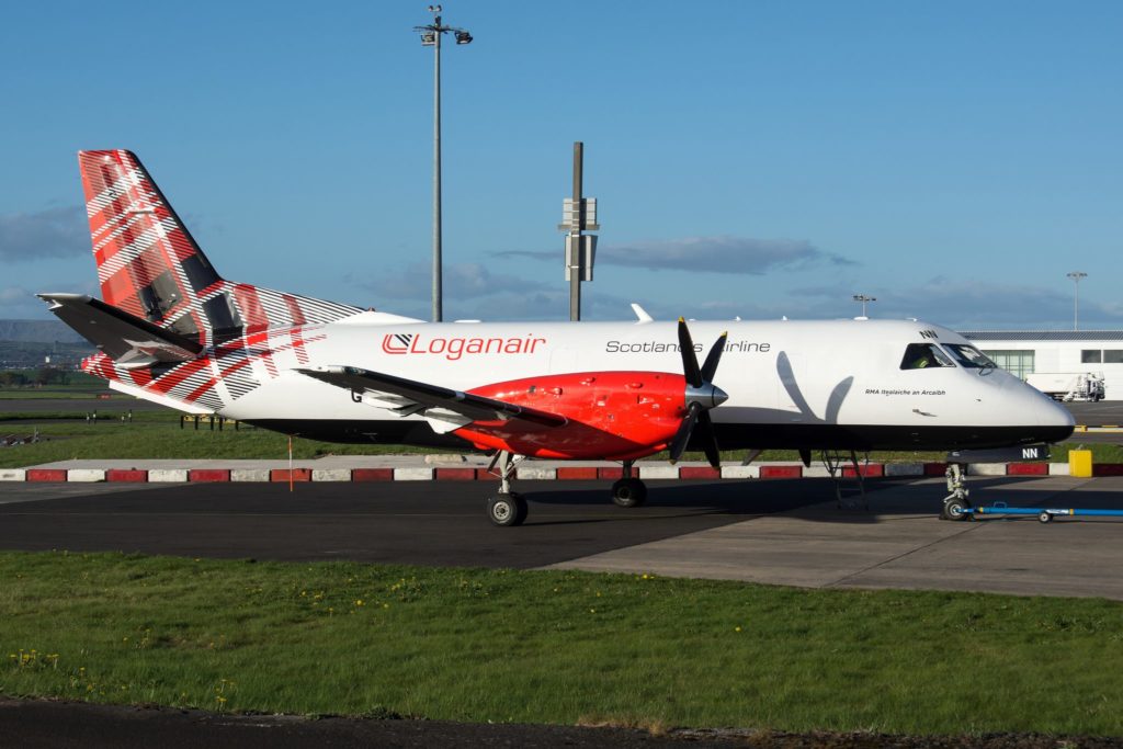 Loganair shows off new corporate livery on a Saab 340