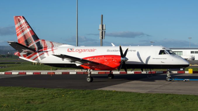 Loganair shows off new corporate livery on a Saab 340