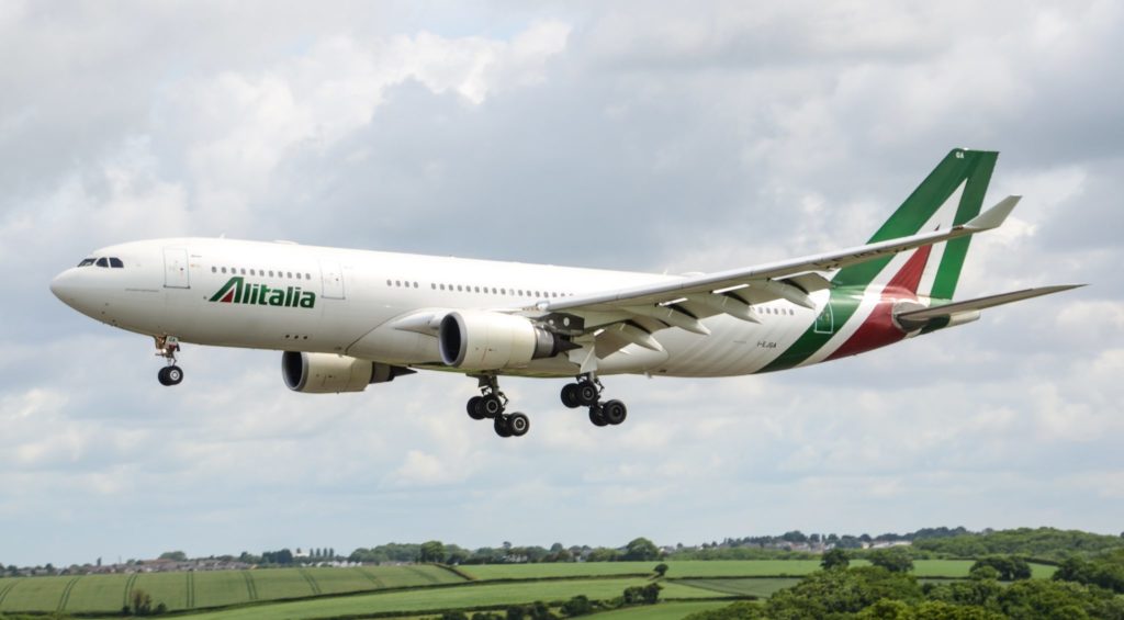 Alitalia A330 at Cardiff Airport