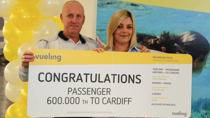 Vueling welcomes 600,000th passenger through Cardiff Airport