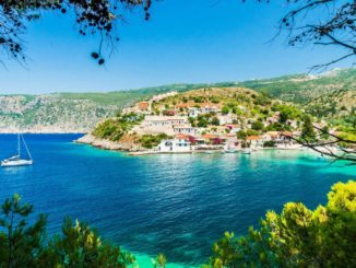 Kefalonia lies in the Ionian Sea, west of mainland Greece