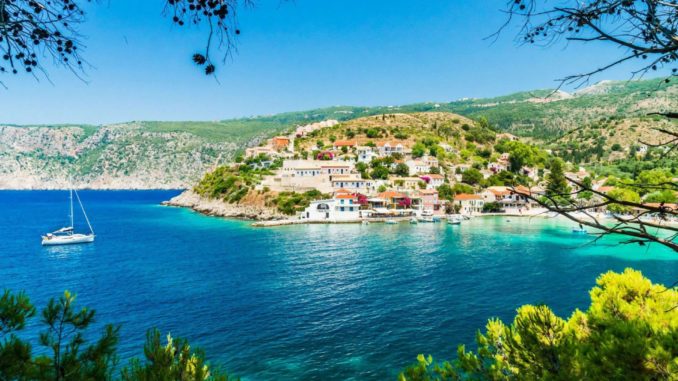 Kefalonia lies in the Ionian Sea, west of mainland Greece