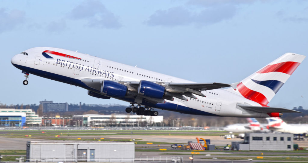 British Airways Airbus A380 G-XLEH lifts off from Heathrow's Runway 27L (Aviation Media Agency)