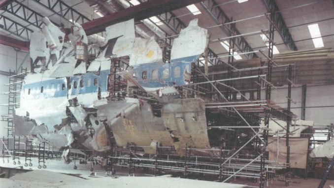 Air Accident Investigators painstakingly reconstructed Pan Am 103 from the wreckage (AAIB)