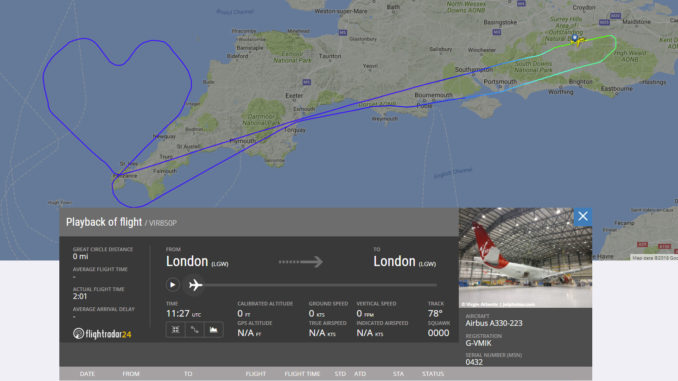 Virgin Atlantic fills the Cornish sky with love