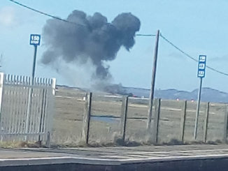The scene shortly after the crash at RAF Valley