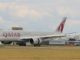 Qatar A350 lands at Cardiff Airport (John Moore)