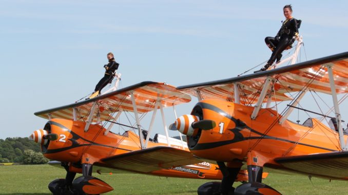 Katie and Kirsten prepare for a training flight (Image: The Aviation Media Co.)