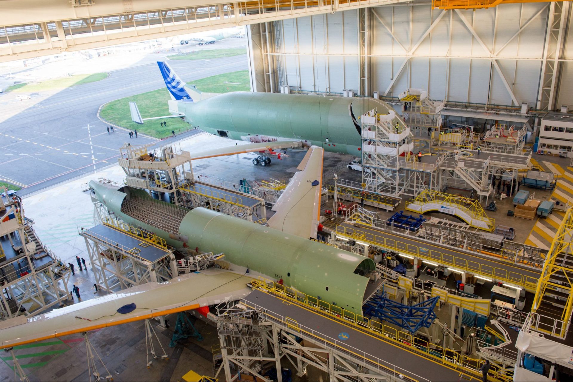 BelugaXL No1 assembly (Image: P.Masclet/Airbus)