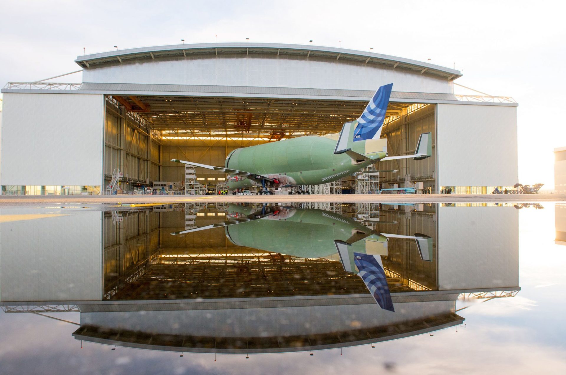 BelugaXL No1 rolls out of the hangar (Image: P.Masclet/Airbus)