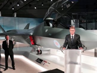 Gavin Williamson unveils a model of the 6th Generation fighter, The Tempest
