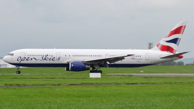 Openskies 767 F-HILU turns off the runway at MOD St Athan (Image: Ian Grinter/SWAG)