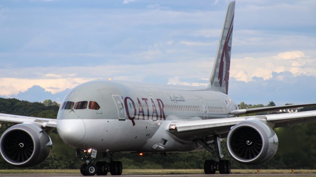Qatar Airways Boeing 787-8 preparing for take-off at Cardiff Airport (Image: The Aviation Media Agency.)