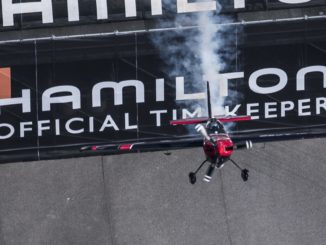 Ben Murphy of Great Britain performs during the finals at the seventh round of the Red Bull Air Race World Championship at Indianapolis Motor Speedway, Indianapolis, Indiana, United States on October 7, 2018.
