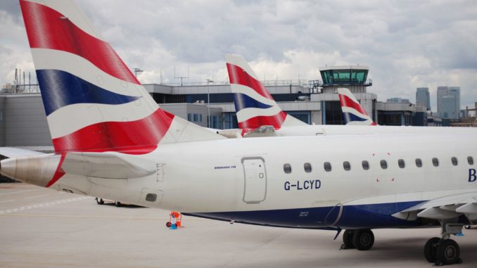 A row of British Airways Cityflyer Embraer aircraft at London City Airport (Image: BA)