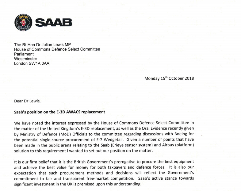 Saab letter heading