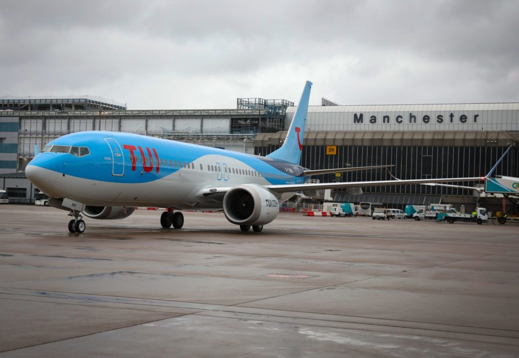 TUI 737 Max 8 G-TUMA at Manchester Airport