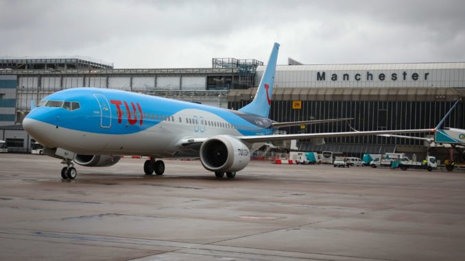 TUI 737 Max 8 G-TUMA at Manchester Airport