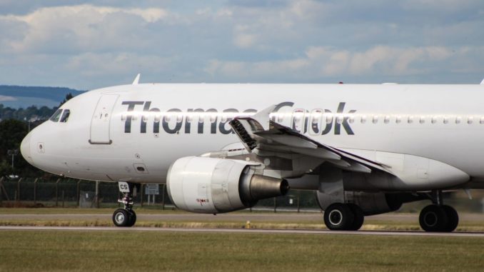 A Smartlynx Airbus operating for Thomas Cook at Cardiff Airport