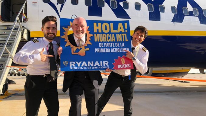 Ryanair is first airline to land at Murcia's new airport (Image: Ryanair/Twitter)