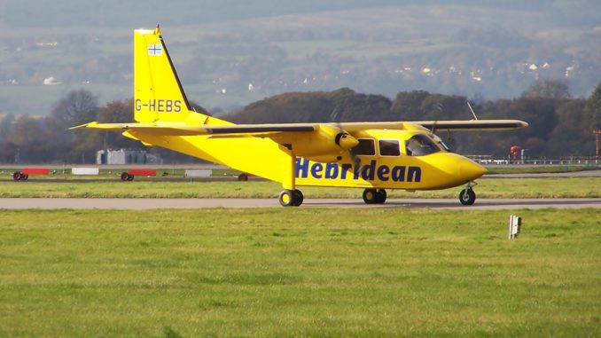 Hebridean Air Services Islander (Image: Mark Harkin CC BY-SA2.0)