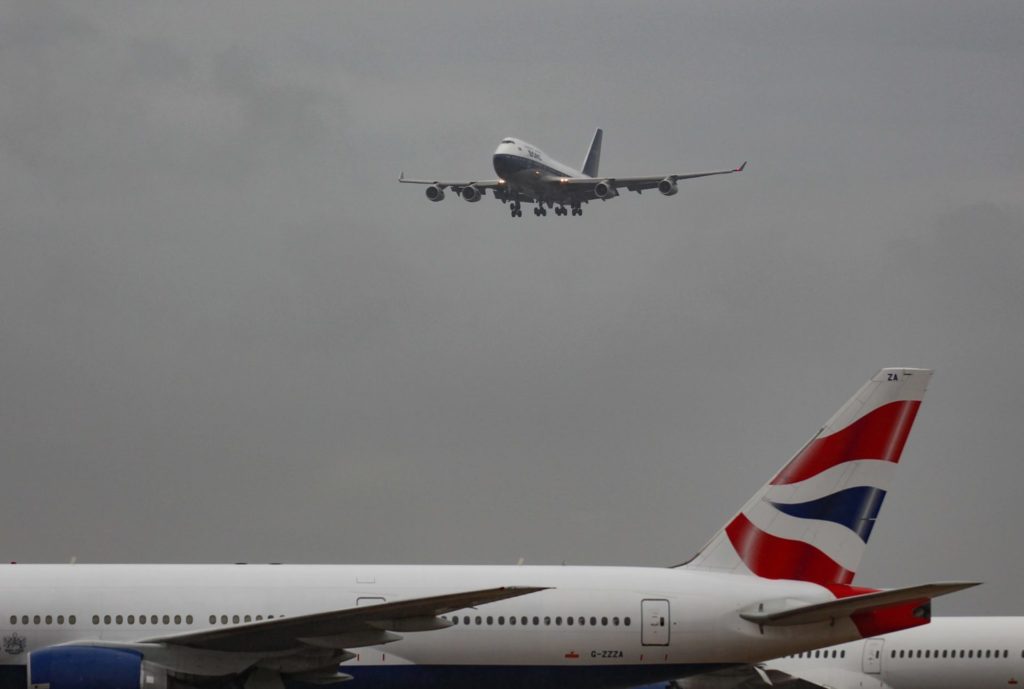 BA100 approaches a very grey and murky Heathrow Airport (Image: Aviation Media Co.)