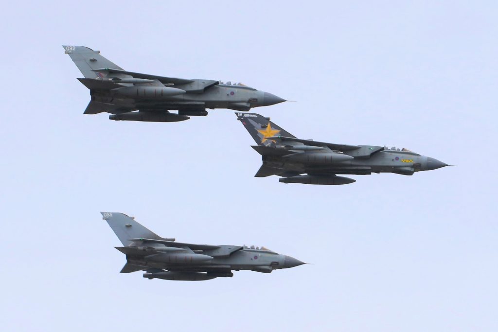 3 Tornados carry out a flypast to mark the end of service for the Tornado (Image: John Edwards)