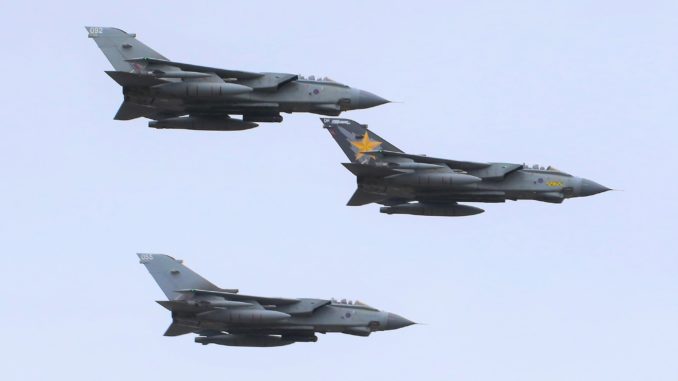 3 Tornados carry out a flypast to mark the end of service for the Tornado (Image: John Edwards)