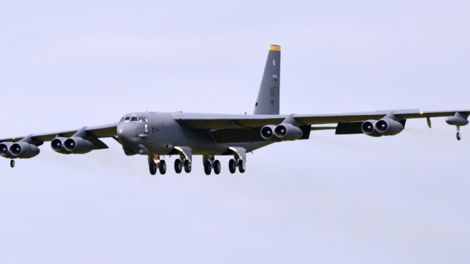 A Boeing B-52H approaching RAF Fairford (Image: TransportMedia UK)