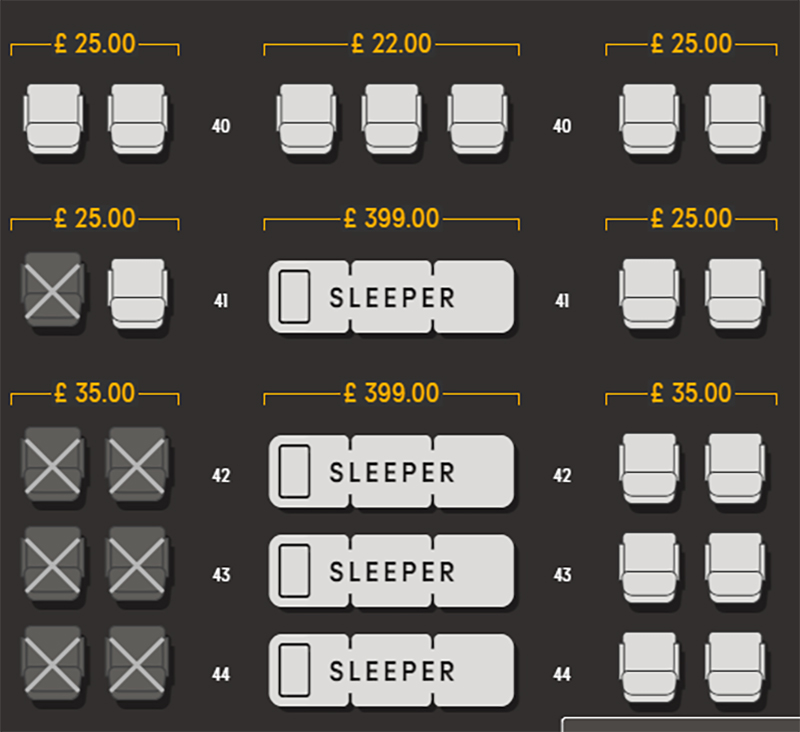 Thomas Cook Sleeper Seat: Comfort at a price.