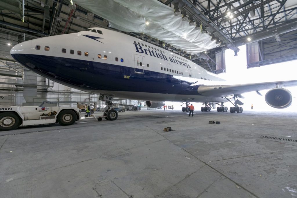 Boeing 747-400 G-CIVB in the hangar (Image: Stuart Bailey/British Airways)