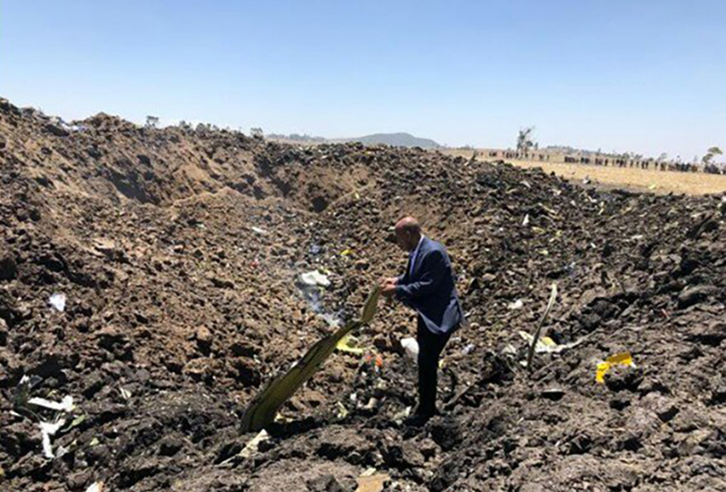 The image of the crash site of ET302 has been widely shared on social media.