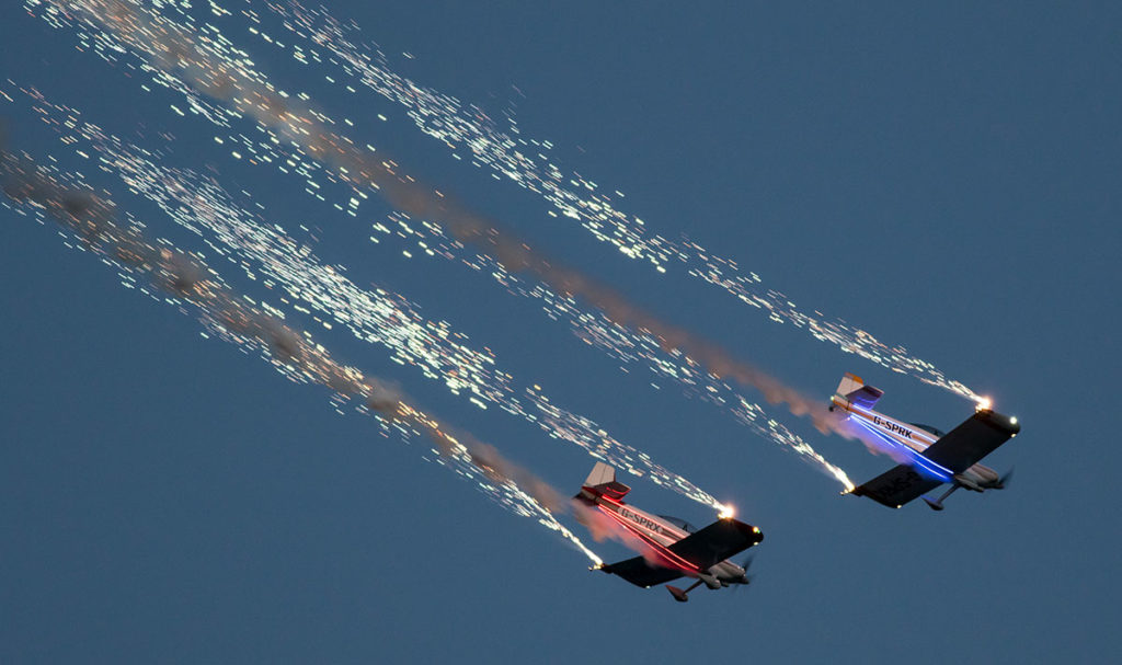 The Fireflies will do a night time display at Wales National Airshow