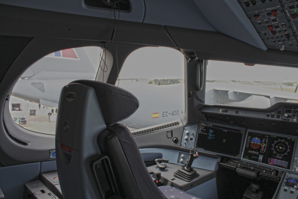 Captains seat of an Airbus A350-1000 (Image: UK Aviation Media)