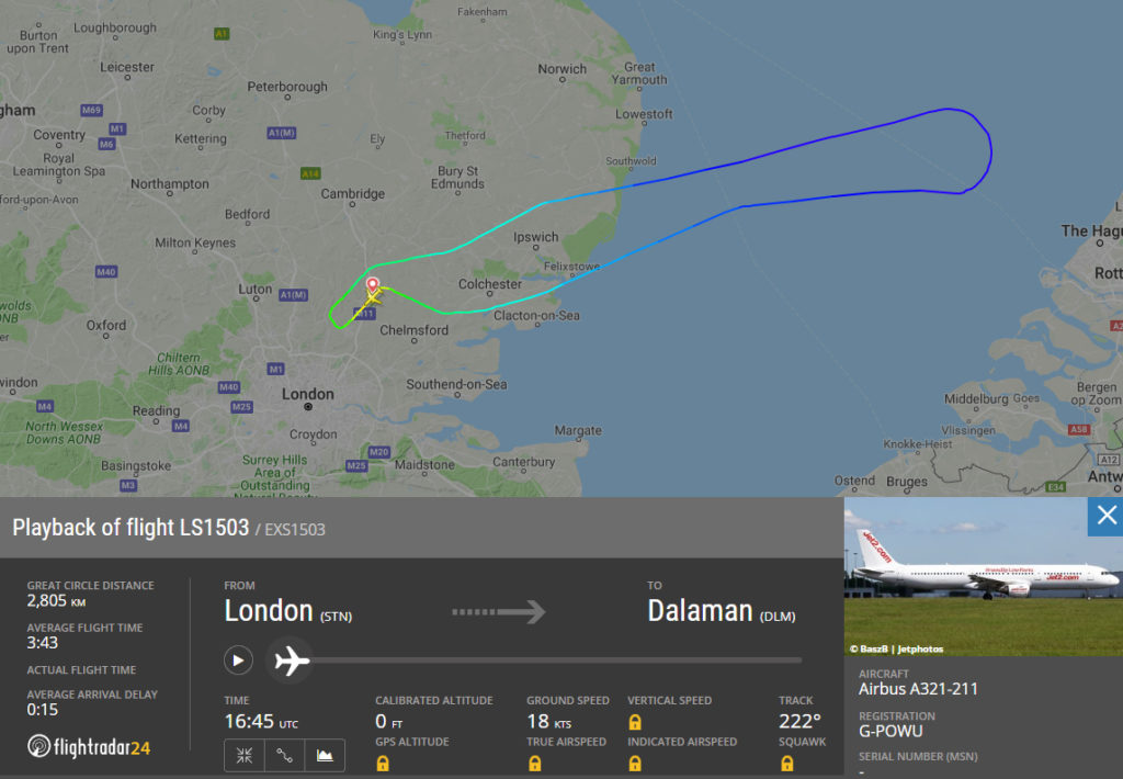 Track of Flight LS1503